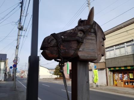 Carved horse head in Tono, Iwate, Japan