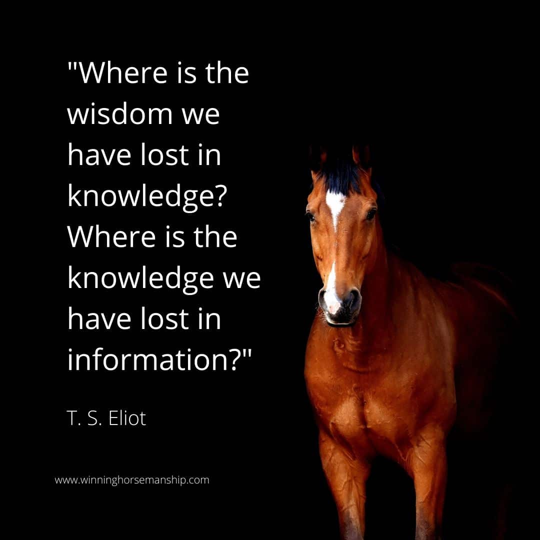 Quote by T. S. Eliot applies to horsemanship